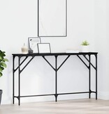 VidaXL Wandtafel Zwart eiken 140 x 23 x 75 cm Gelaagd hout en metaal
