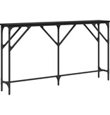 VidaXL Wandtafel Zwart eiken 140 x 23 x 75 cm Gelaagd hout en metaal