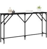 VidaXL Wandtafel Zwart eiken 140 x 23 x 75 cm Gelaagd hout en metaal