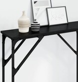 VidaXL Wandtafel Zwart eiken 140 x 23 x 75 cm Gelaagd hout en metaal