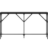 VidaXL Wandtafel Zwart eiken 140 x 23 x 75 cm Gelaagd hout en metaal