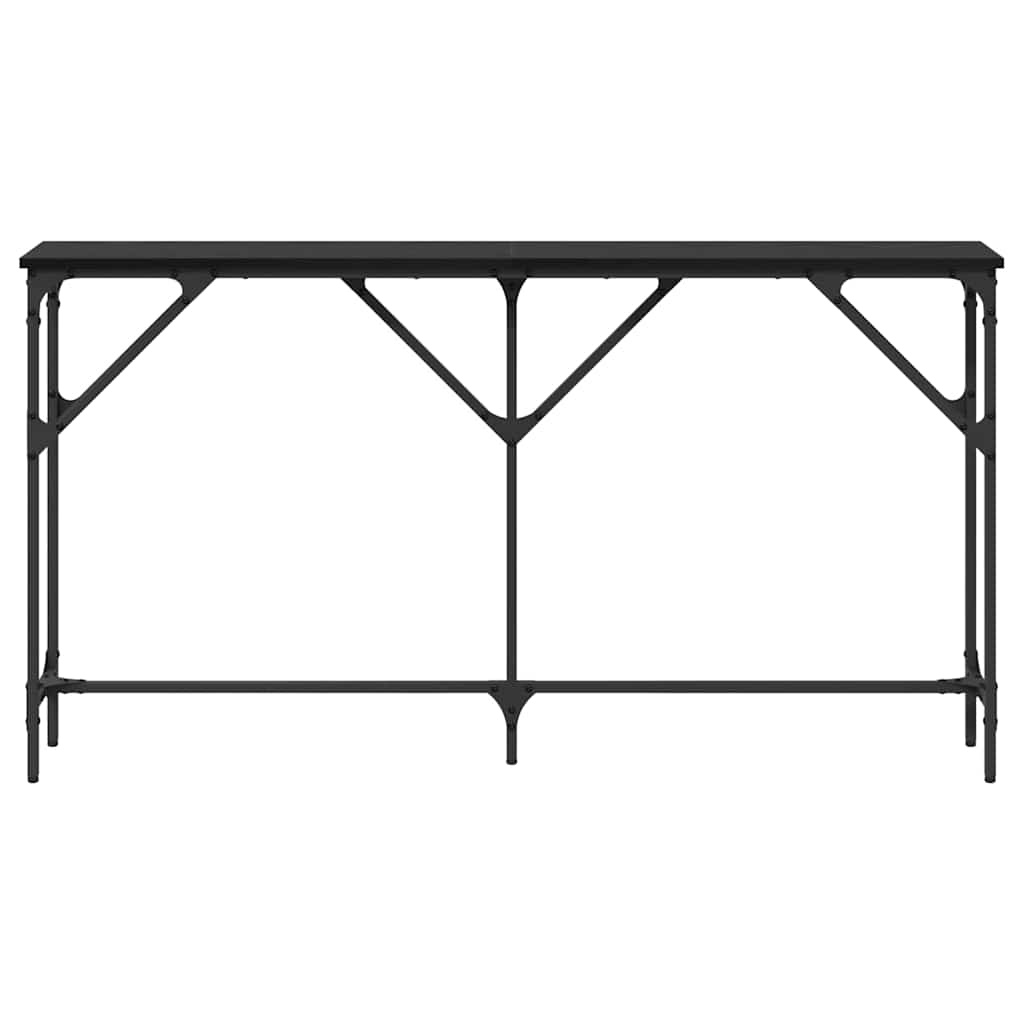 VidaXL Wandtafel Zwart eiken 140 x 23 x 75 cm Gelaagd hout en metaal