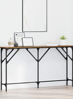 VidaXL Wandtafel Oud Hout 140 x 23 x 75 cm Gelaagd hout en metaal