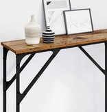 VidaXL Wandtafel Oud Hout 140 x 23 x 75 cm Gelaagd hout en metaal