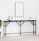 VidaXL Wandtafel Zwart eiken 180 x 23 x 75 cm Gelaagd hout en metaal