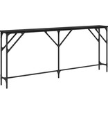 VidaXL Wandtafel Zwart eiken 180 x 23 x 75 cm Gelaagd hout en metaal