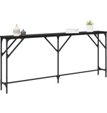 VidaXL Wandtafel Zwart eiken 180 x 23 x 75 cm Gelaagd hout en metaal