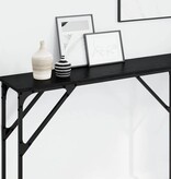 VidaXL Wandtafel Zwart eiken 180 x 23 x 75 cm Gelaagd hout en metaal