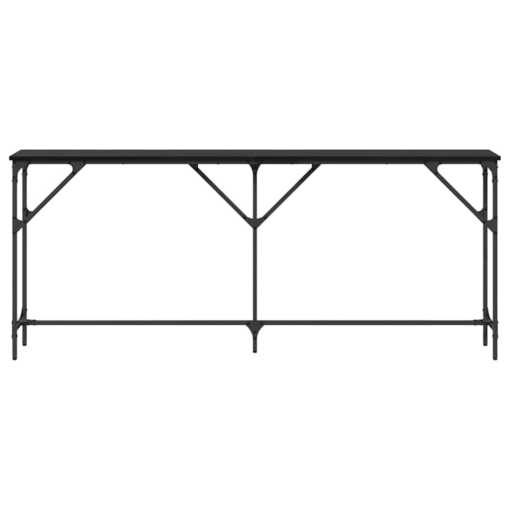 VidaXL Wandtafel Zwart eiken 180 x 23 x 75 cm Gelaagd hout en metaal