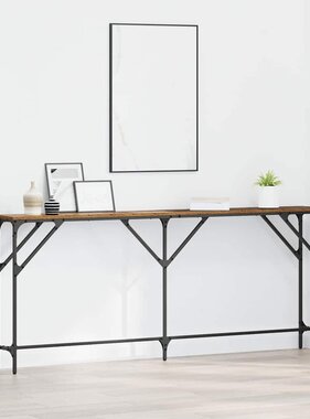 VidaXL Wandtafel Oud Hout 180 x 23 x 75 cm Gelaagd hout en metaal
