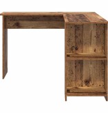 VidaXL Hoekbureau met opslageenheid Oud hout 140 x 113.5 x 75 cm