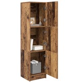 VidaXL Hoge Kast Oud hout 31.5 x 32 x 124 cm Bewerkt hout