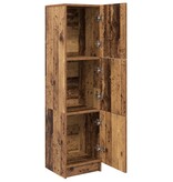 VidaXL Hoge Kast Oud hout 31.5 x 32 x 124 cm Bewerkt hout