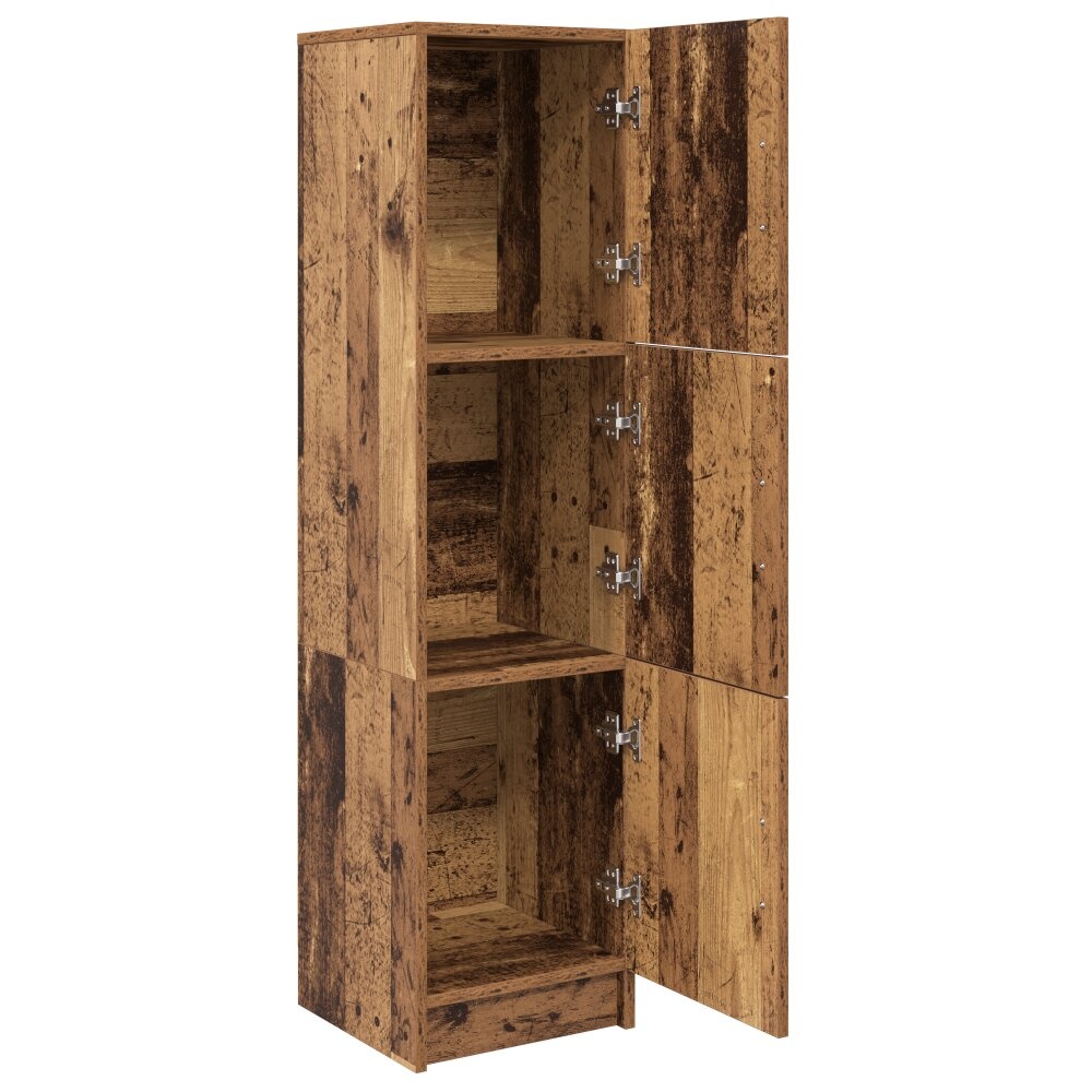 VidaXL Hoge Kast Oud hout 31.5 x 32 x 124 cm Bewerkt hout