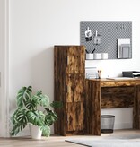 VidaXL Hoge Kast Gerookt eiken 31.5 x 32 x 124 cm Bewerkt hout