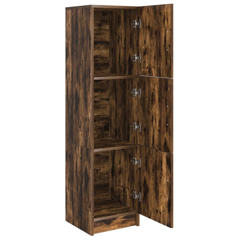 VidaXL Hoge Kast Gerookt eiken 31.5 x 32 x 124 cm Bewerkt hout