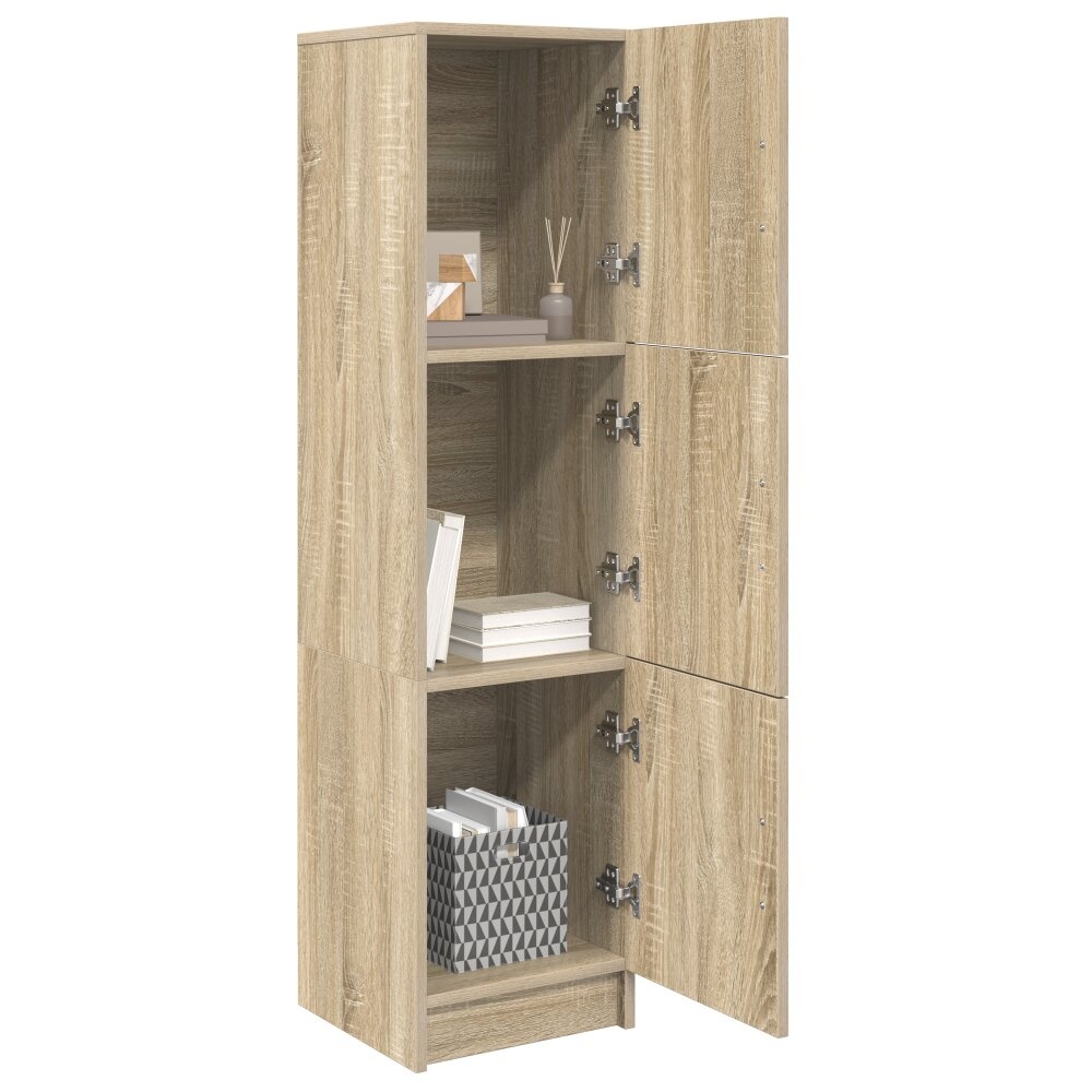 VidaXL Hoge Kast Sonoma eiken 31.5 x 32 x 124 cm Bewerkt hout