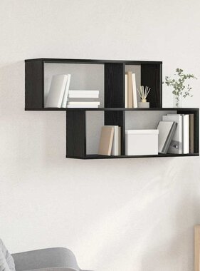VidaXL Wandplank met plank Wandgemonteerd Anders Zwart eiken