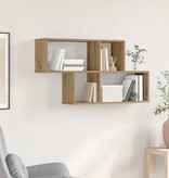 VidaXL Wandplank met plank Wandgemonteerd artisanaal eikenkleurig