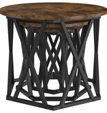 VidaXL Nestbare Bijzettafel 3 pcs Gerookt eiken 53 x 53 x 40 cm