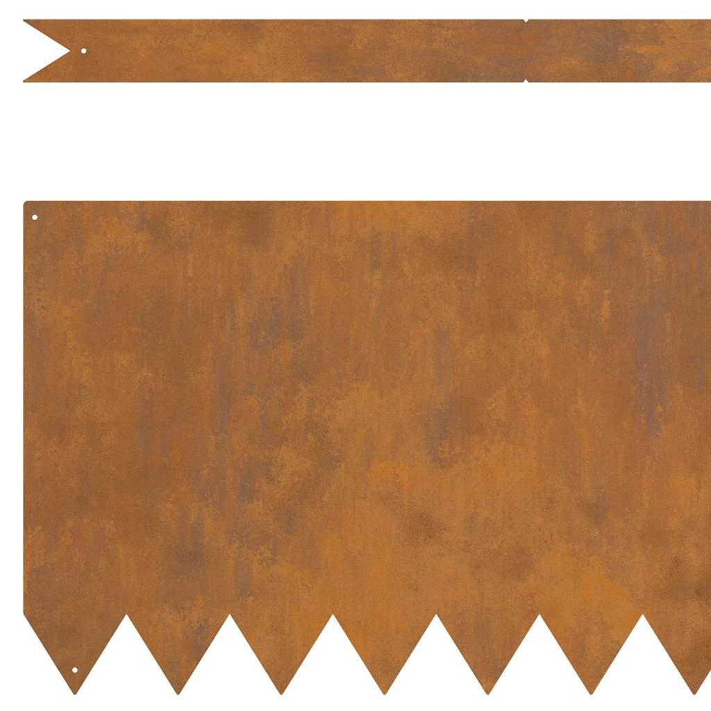 VidaXL Gazonranden 10 pcs Bruin 100 x 0.5 x 30 cm Cortenstaal