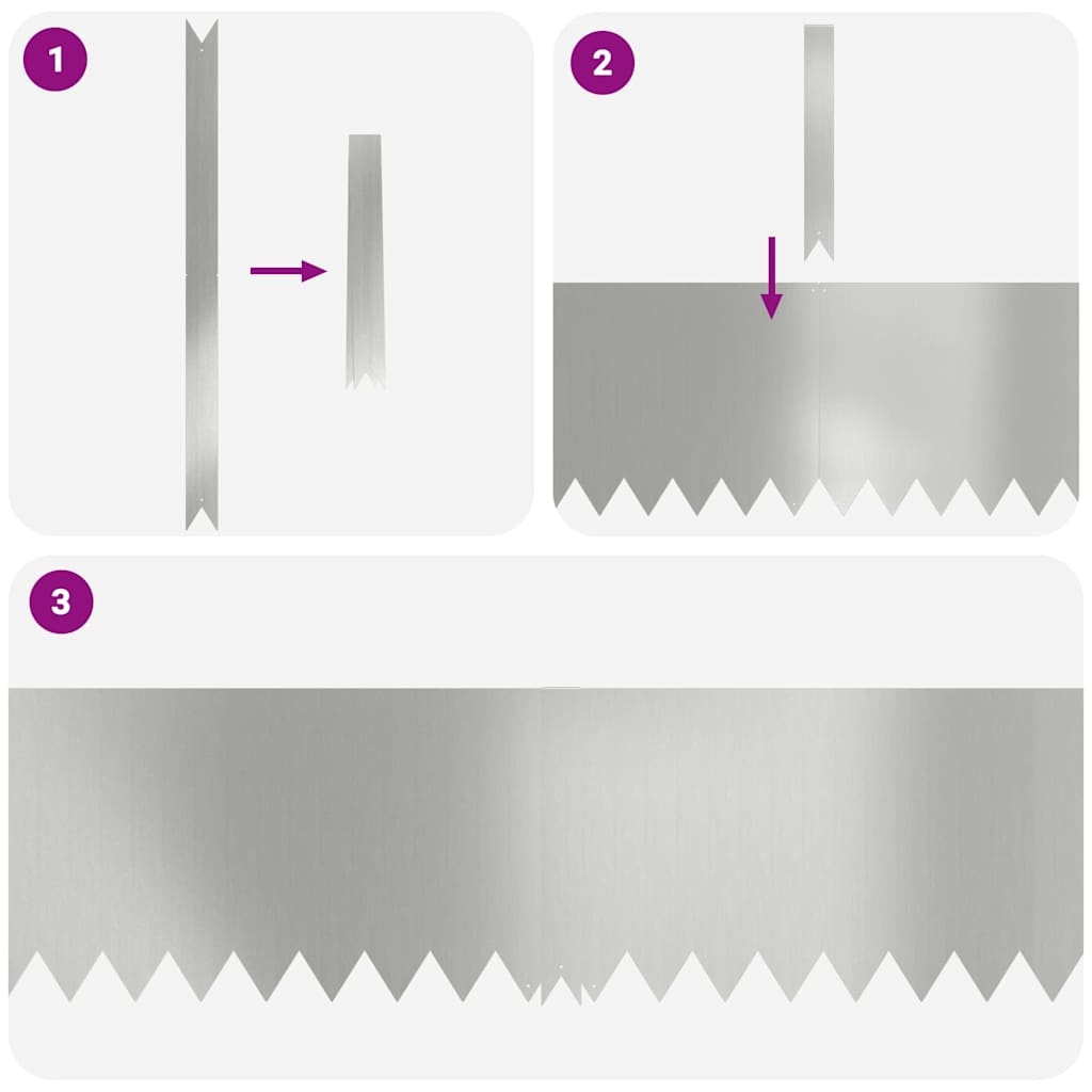 VidaXL Gazonranden 10 pcs Zilver 100 x 0.5 x 30 cm