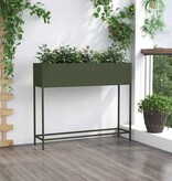 VidaXL Verhoogde Tuin Plantbak Olijfgroen 100 x 26 x 82 cm Staal