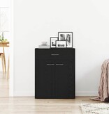 VidaXL Dressoir met lade Zwart 60 x 30 x 75 cm Bewerkt hout