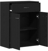 VidaXL Dressoir met lade Zwart 60 x 30 x 75 cm Bewerkt hout