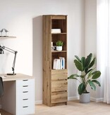VidaXL Hoge kast 37,5x35x180 cm bewerkt hout artisanaal eikenkleur