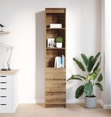 VidaXL Hoge kast 37,5x35x180 cm bewerkt hout artisanaal eikenkleur