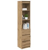 VidaXL Hoge kast 37,5x35x180 cm bewerkt hout artisanaal eikenkleur