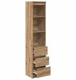 VidaXL Hoge kast 37,5x35x180 cm bewerkt hout artisanaal eikenkleur