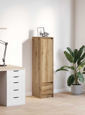 VidaXL Highboard 29,5x34x119,5 cm spaanplaat eikenkleurig eikenkleurig