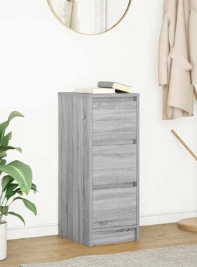 VidaXL Dressoir 29,5x34x76 cm bewerkt hout grijs sonoma eikenkleurig
