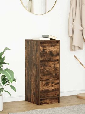 VidaXL Dressoir 29,5x34x76 cm bewerkt hout gerookt eikenkleurig