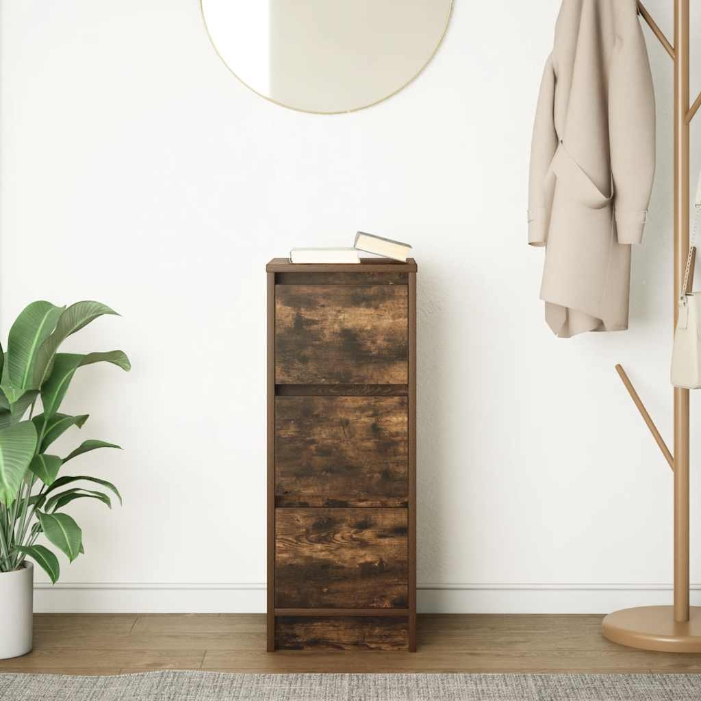 VidaXL Dressoir 29,5x34x76 cm bewerkt hout gerookt eikenkleurig