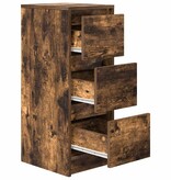 VidaXL Dressoir 29,5x34x76 cm bewerkt hout gerookt eikenkleurig