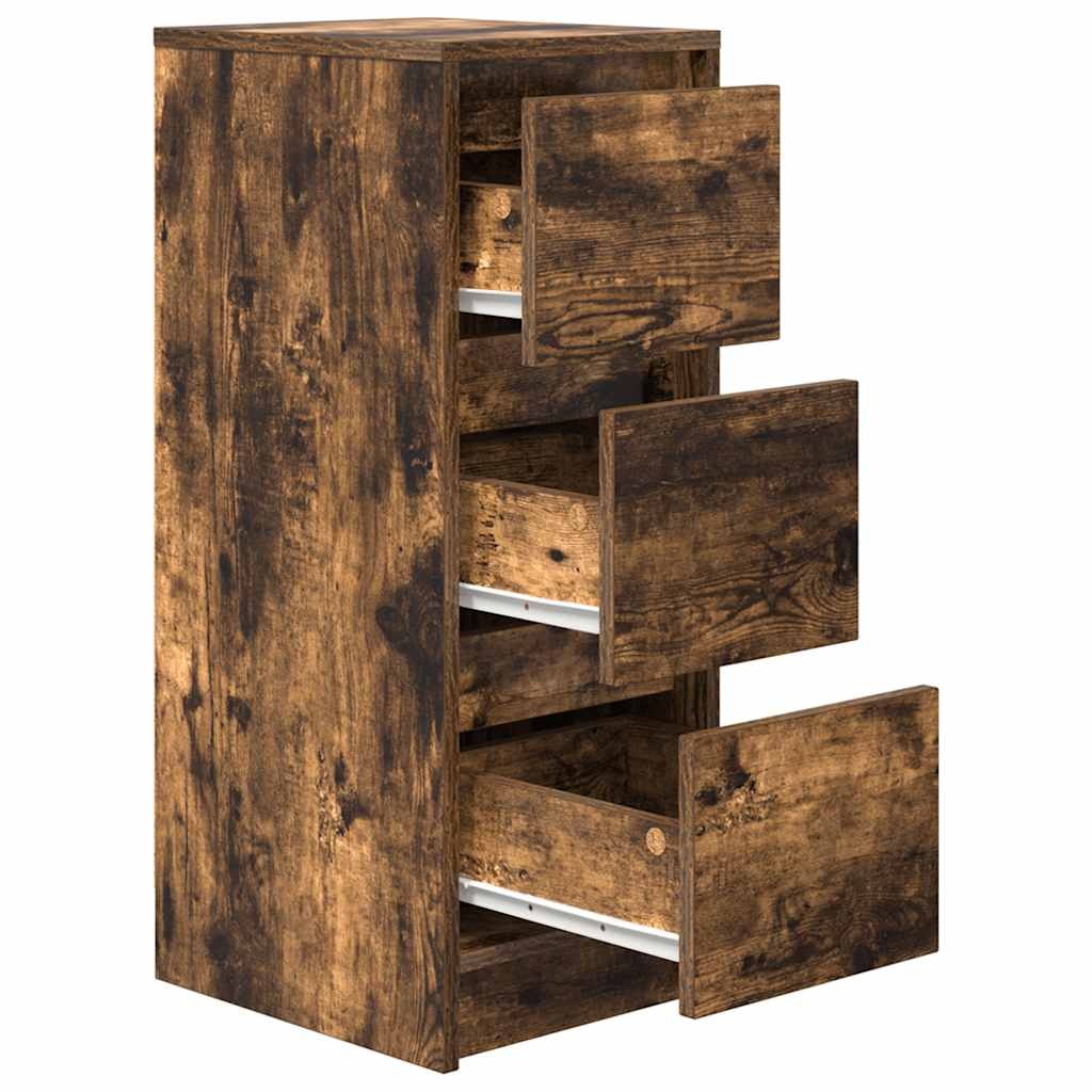 VidaXL Dressoir 29,5x34x76 cm bewerkt hout gerookt eikenkleurig