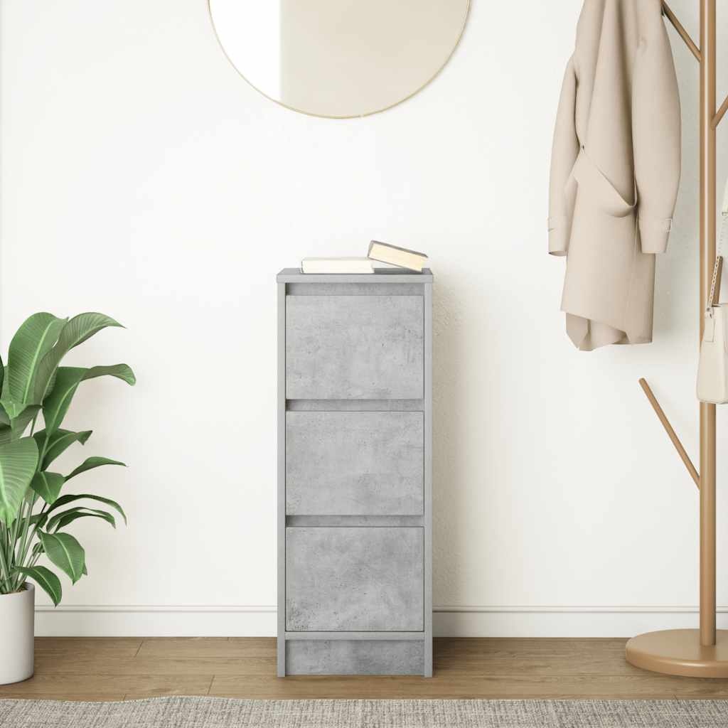 VidaXL Dressoir 29,5x34x76 cm bewerkt hout betongrijs