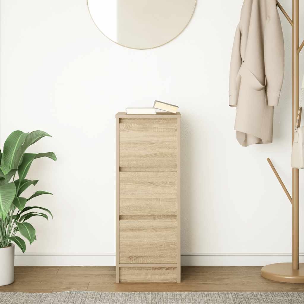 VidaXL Dressoir 29,5x34x76 cm bewerkt hout sonoma eikenkleurig