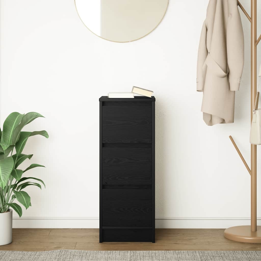 VidaXL Dressoir 29,5x34x76 cm spaanplaat zwart eikenkleurig