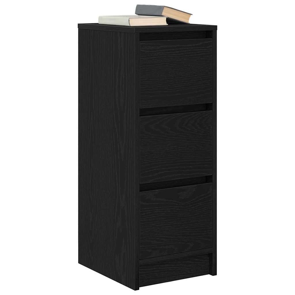 VidaXL Dressoir 29,5x34x76 cm spaanplaat zwart eikenkleurig