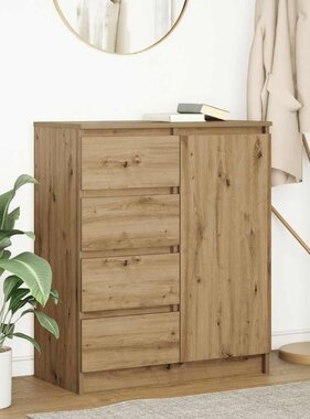 VidaXL Dressoir lades 71x35x84 cm spaanplaat artisanaal eikenkleurig