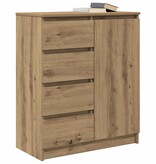 VidaXL Dressoir lades 71x35x84 cm spaanplaat artisanaal eikenkleurig