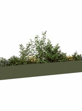 VidaXL Plantenbak 360x80x40 cm staal olijfgroen