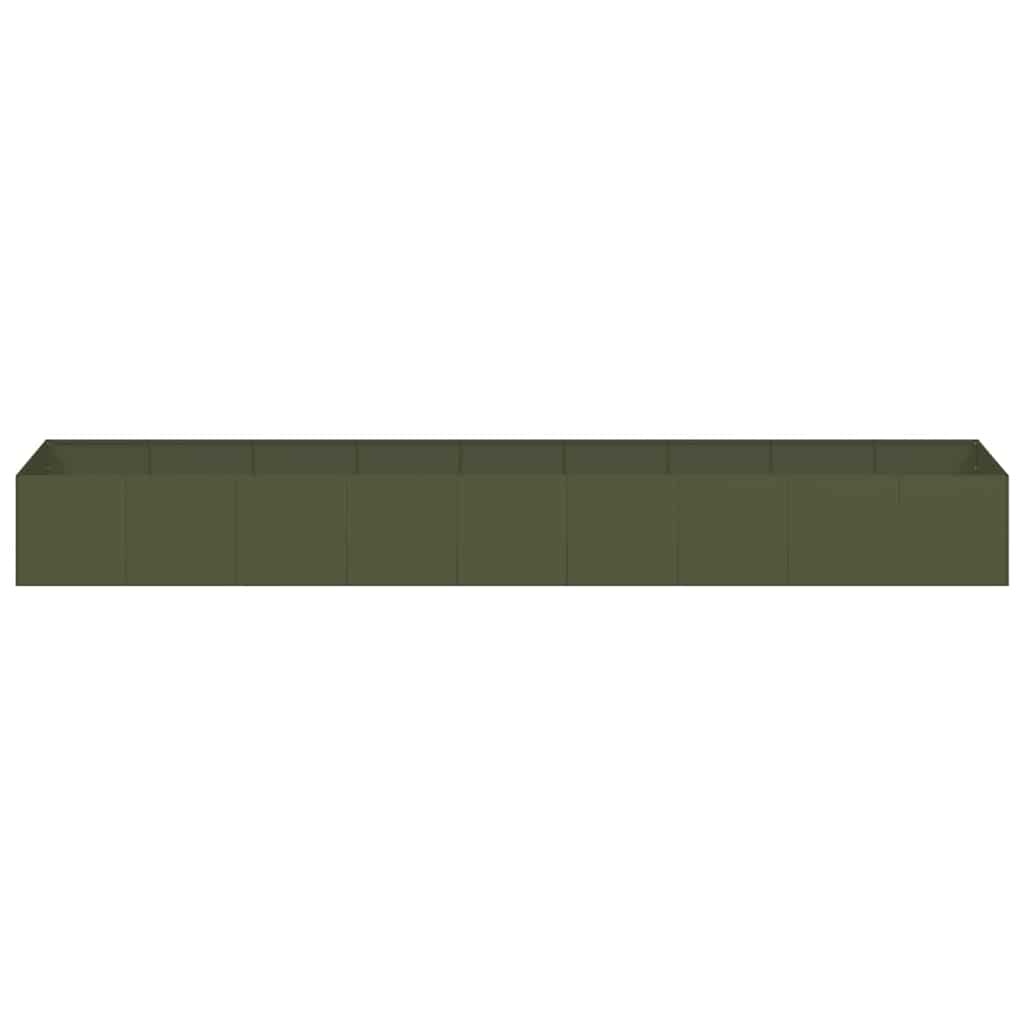 VidaXL Plantenbak 360x80x40 cm staal olijfgroen