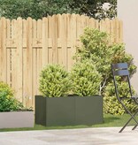 VidaXL Plantenbak 80x40x40 cm koudgewalst staal olijfgroen