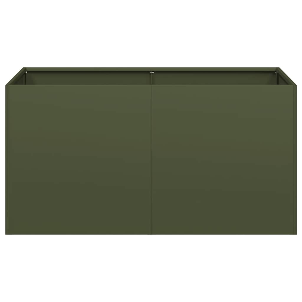 VidaXL Plantenbak 80x40x40 cm koudgewalst staal olijfgroen