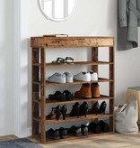 VidaXL Schoenenrek 80x30x98 cm bewerkt hout oud houtkleurig